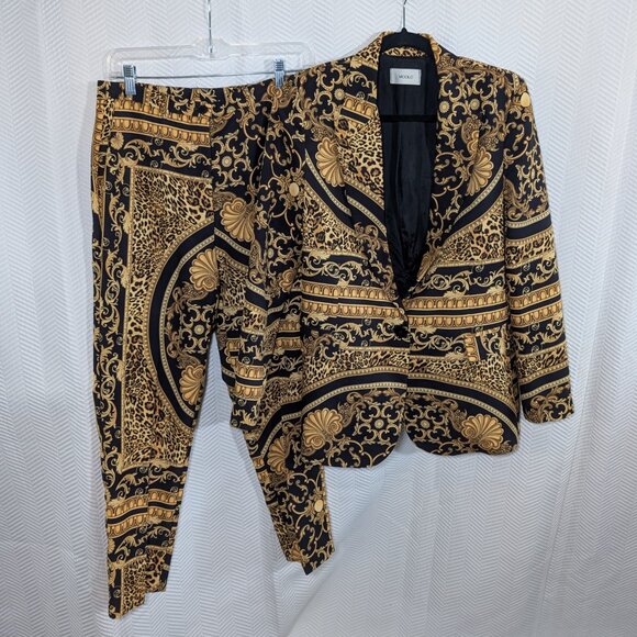 ViColo Italian 2 piece suit Baroque Leopard Print Blazer and Pants Size Small - Picture 3 of 14